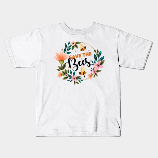 Save The Bees Kids T-Shirt by Crisp Decisions